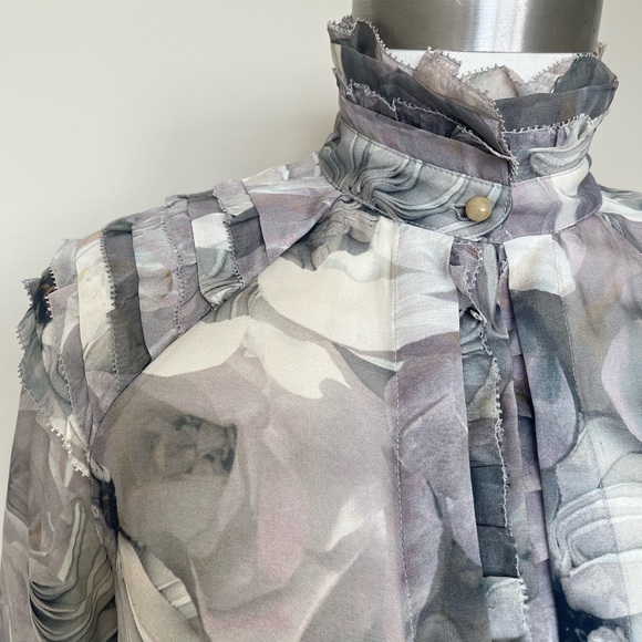 Diane Von Furstenburg Floral Silk Blouse - Picture 5 of 9